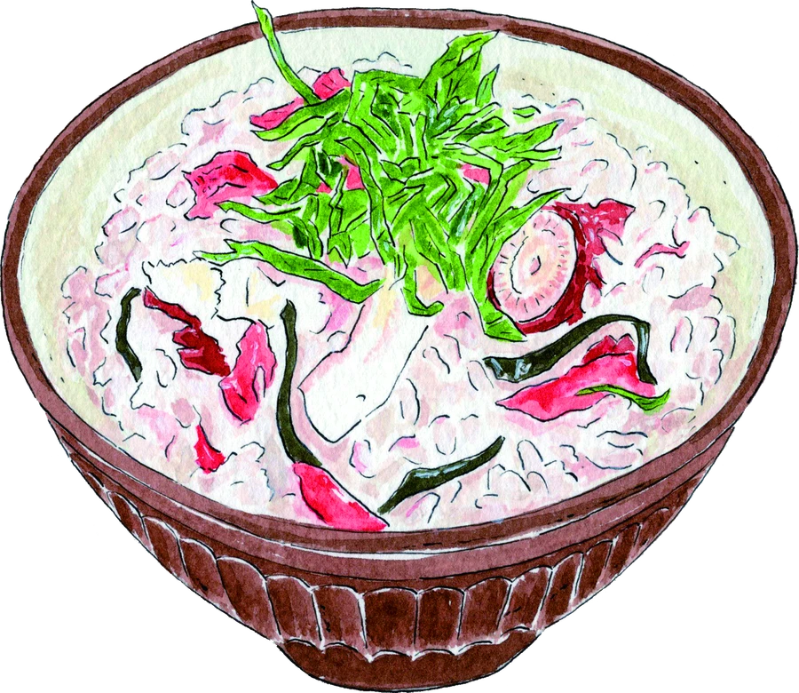 たこと梅干しのごはん