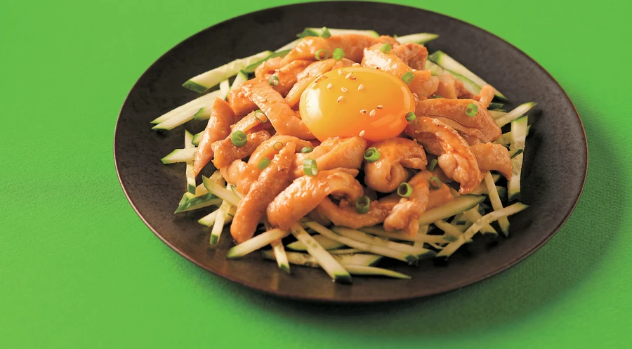 鶏皮ユッケ