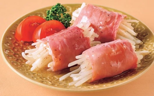 もやしの生ハムロール
