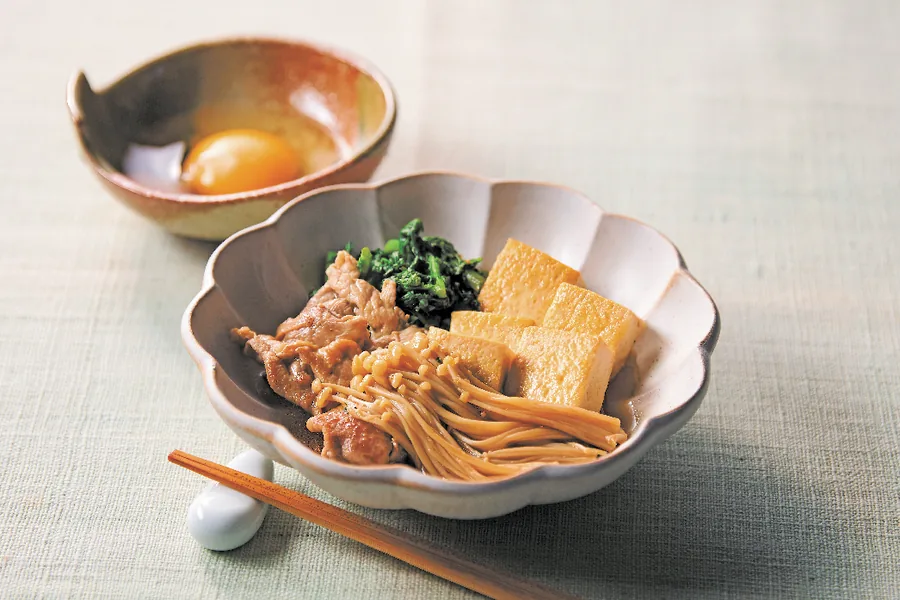 えのきが主役の減塩すき焼き風