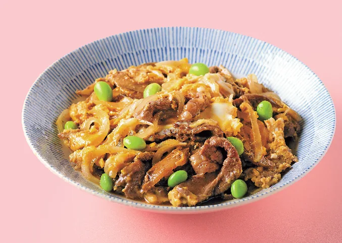 牛肉とささがきごぼうの卵とじ